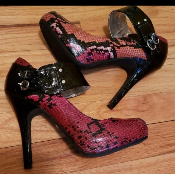 Shoes - Patent multi-color heels